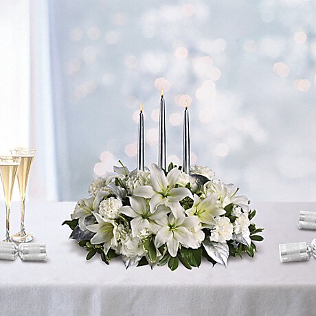 Silver Elegance Centerpiece In Waupaca Wi Firefly Fl Gifts Silver Elegance Centerpiece Bouquet