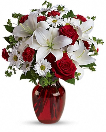 Be My Love Bouquet With Red Roses In White Stone Va Country Cottage