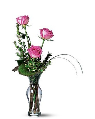As Shown - 3 Roses size, inches height and inches wide.