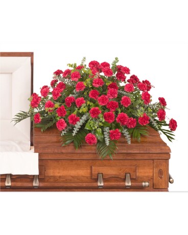 Classic Carnation Casket Spray Flower Arrangement