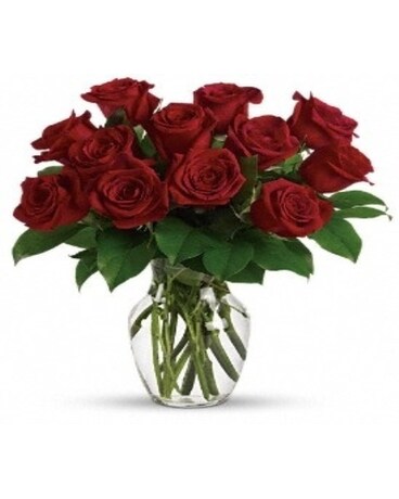 12 Red Roses size, inches height and inches wide.