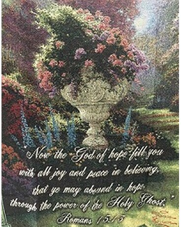 Displayed on an easel, adorned with ribbons size, 60 inches height and 50 inches wide.