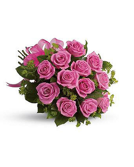 One Dozen-hand tied size, inches height and inches wide.