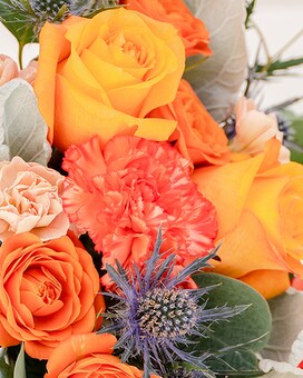 Hand Tied Bouquet size, inches height and inches wide.