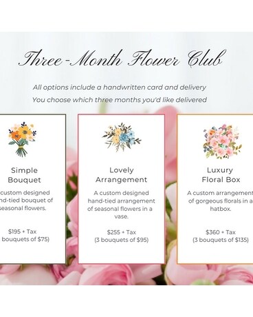 Luxury Floral Box (3 at $135 Value) size, inches height and inches wide.