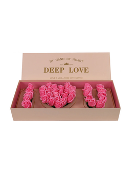 Pink Box size, inches height and inches wide.