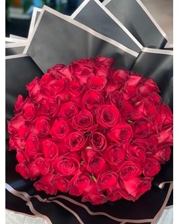 75 Roses size, inches height and inches wide.