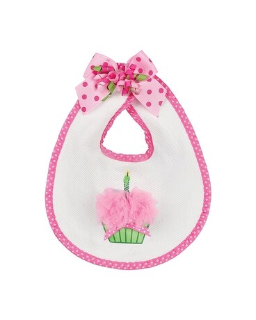 Bib size, inches height and inches wide.