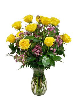 18 Premium Roses With Accent Flower size, inches height and inches wide.