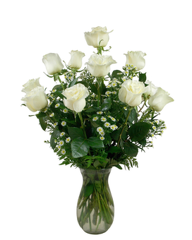 24 Premium Roses With Accent size, inches height and inches wide.