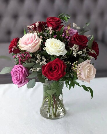 Mixed in Vase size, inches height and inches wide.