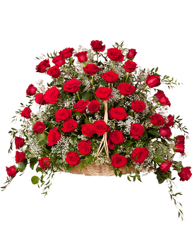 50 Red Roses size, 28 inches height and 28 inches wide.
