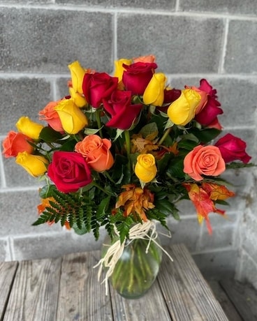36 Roses size, inches height and inches wide.