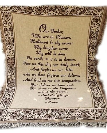 The Lord's Prayer size, inches height and inches wide.