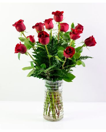 Red Roses size, inches height and inches wide.