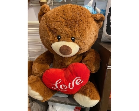love bear size, inches height and inches wide.