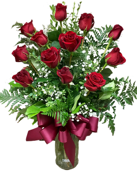 Red Roses size, inches height and inches wide.