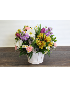 Spring Delight Basket Flower Arrangement