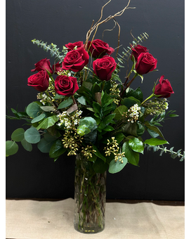 Red Roses size, inches height and inches wide.