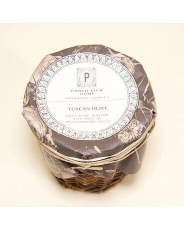 Tuscan Olive (Sweet olive blossoms with hints of Mediterranean fruits) size, inches height and inches wide.