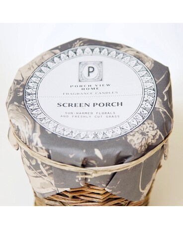 Screen Porch (sun-warmed florals & freshly cut grass) size, inches height and inches wide.