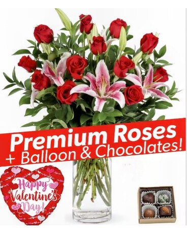 12 roses size, inches height and inches wide.