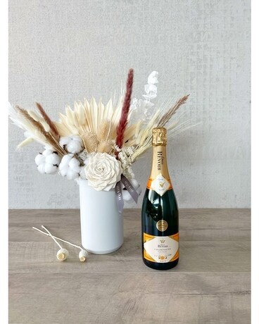 Floral Arrangement and All Add-ons size, inches height and inches wide.