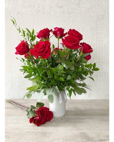 Floral Arrangement and All Add-ons size, inches height and inches wide.