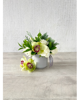 Floral Arrangement Only size, 7 inches height and 6 inches wide.