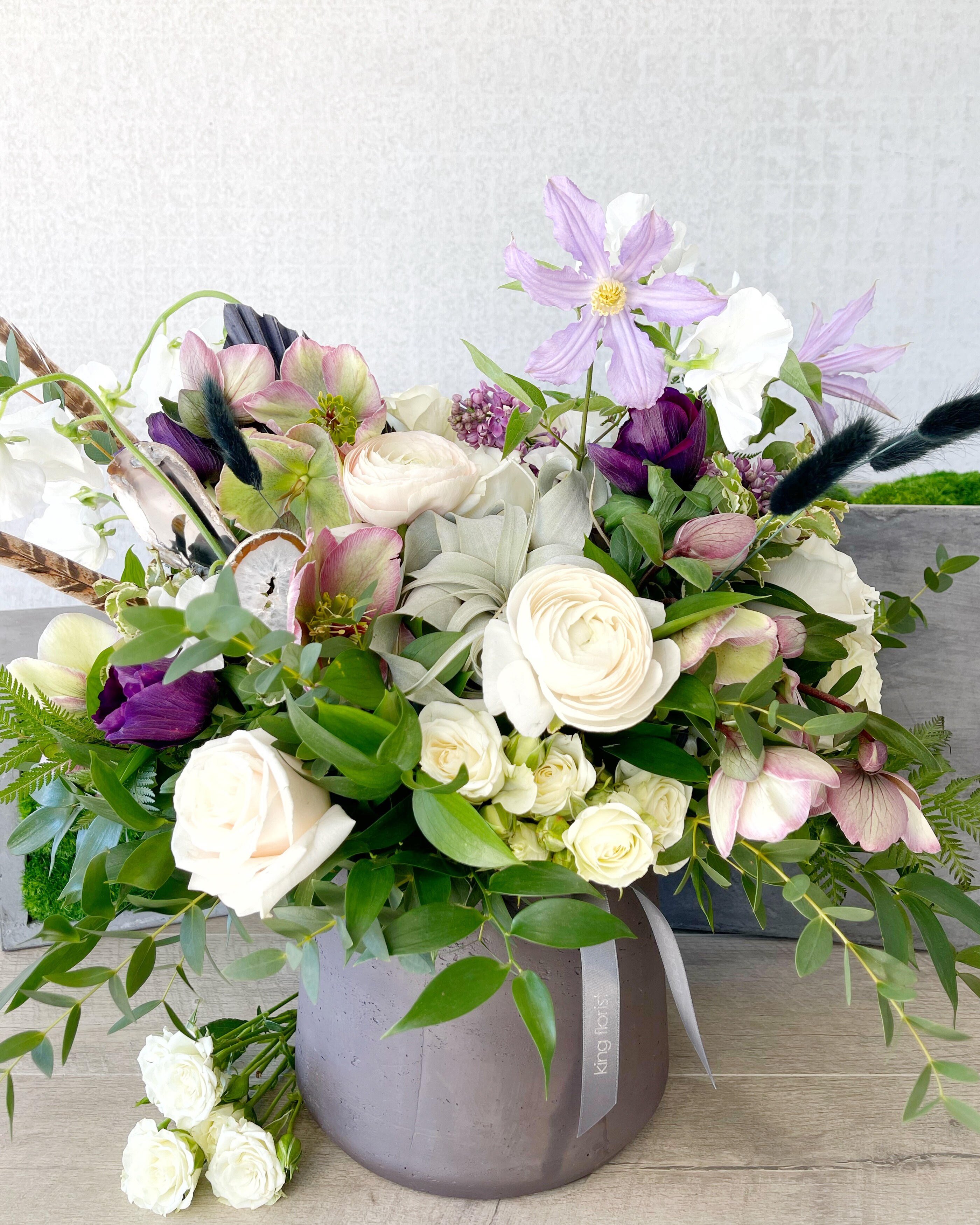 Floral Arrangement Only size, 13 inches height and 10 inches wide.