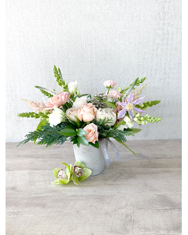 Floral Arrangement Only size, 16 inches height and 11 inches wide.