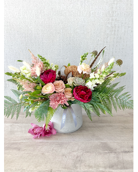 Floral Arrangement Only size, 12 inches height and 12 inches wide.