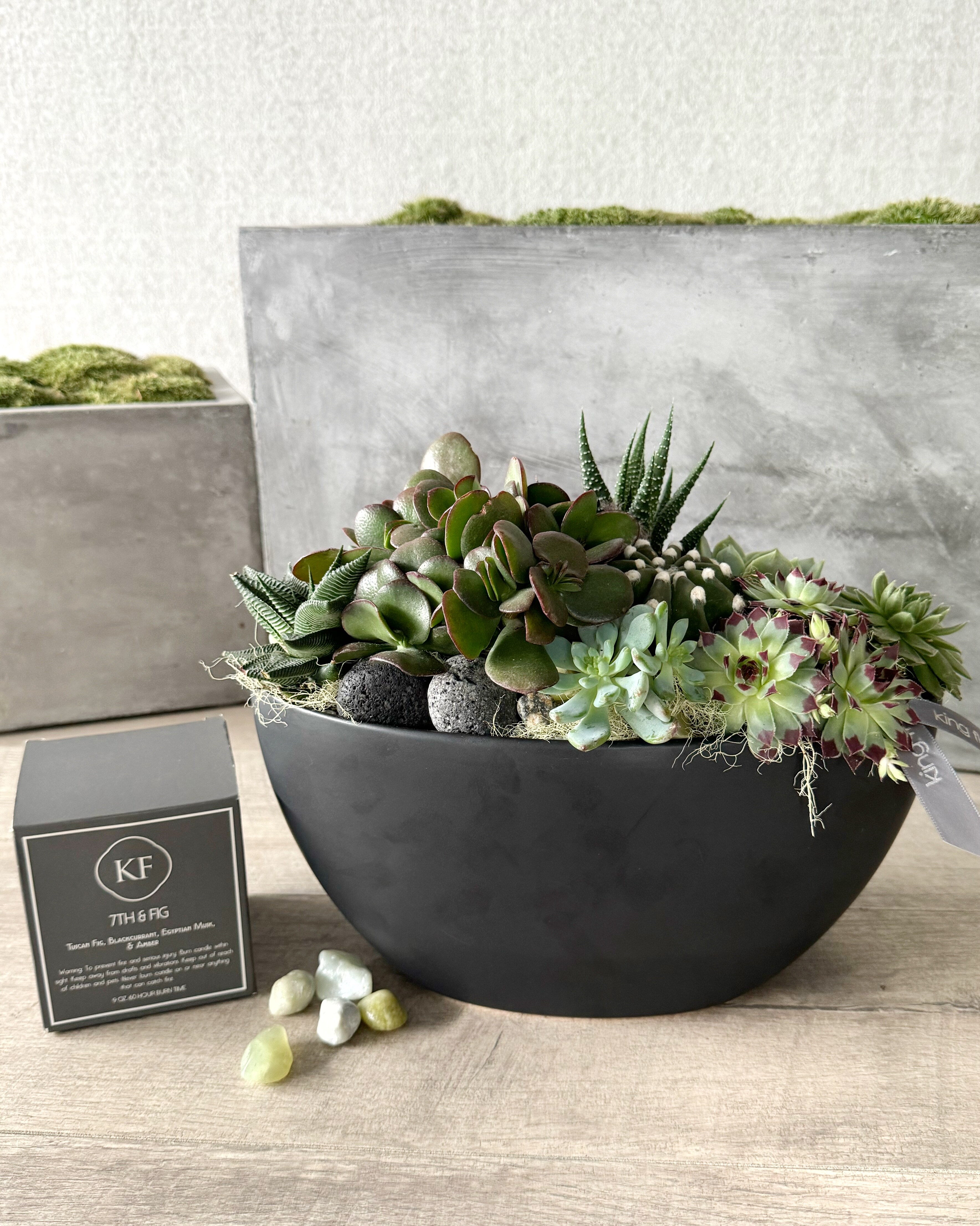 Garden and Candle size, inches height and inches wide.