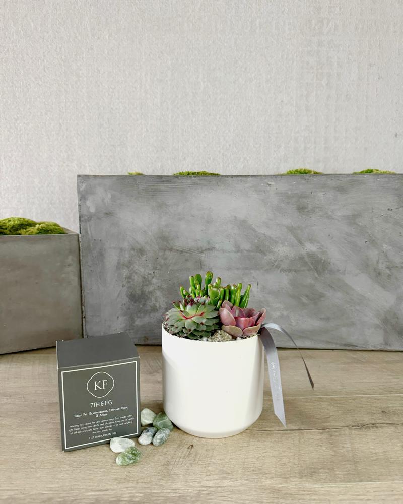 Garden and Candle size, inches height and inches wide.