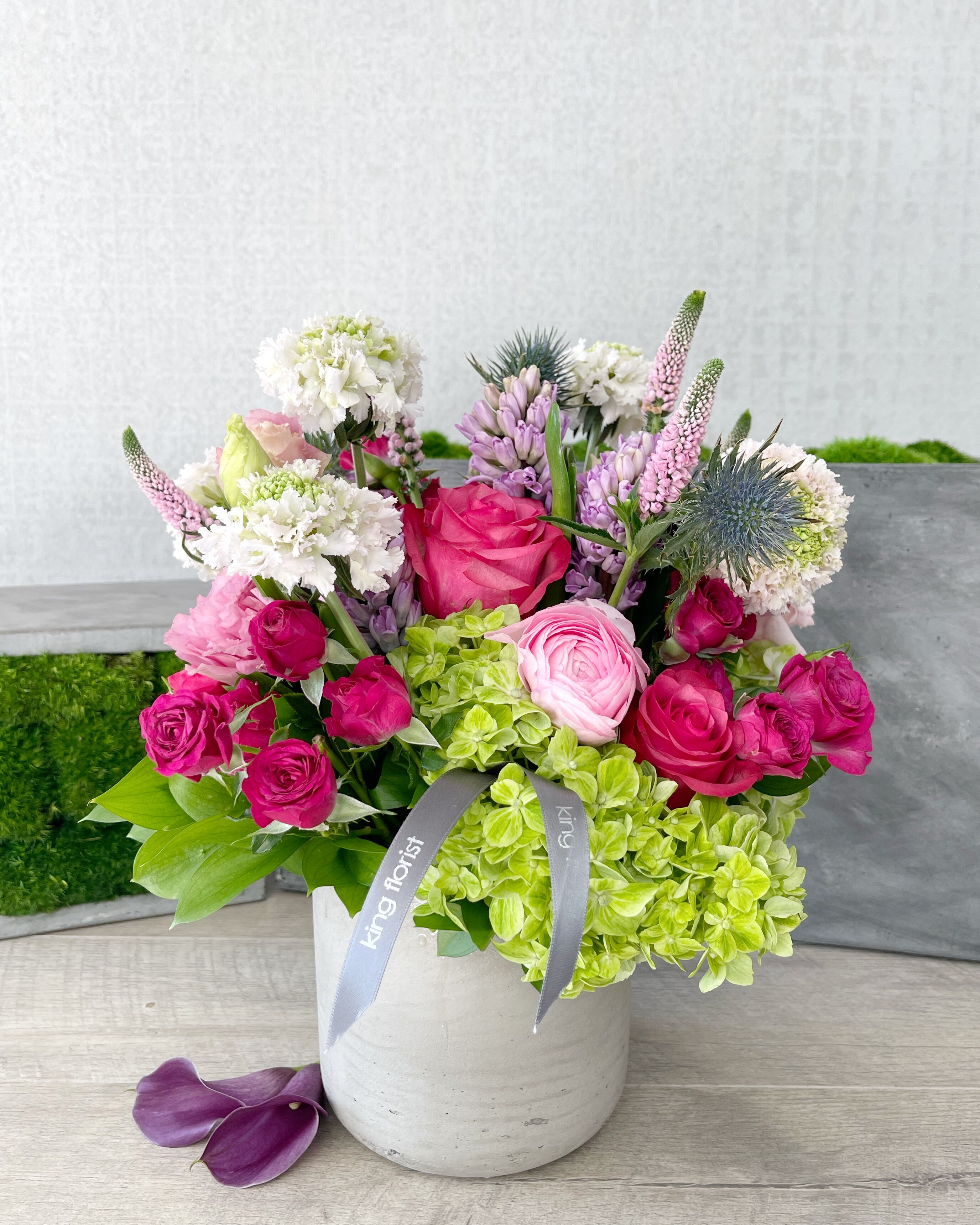 Floral Arrangement Only size, 12 inches height and 12 inches wide.