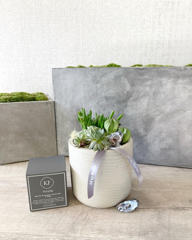 Garden and Candle size, inches height and inches wide.