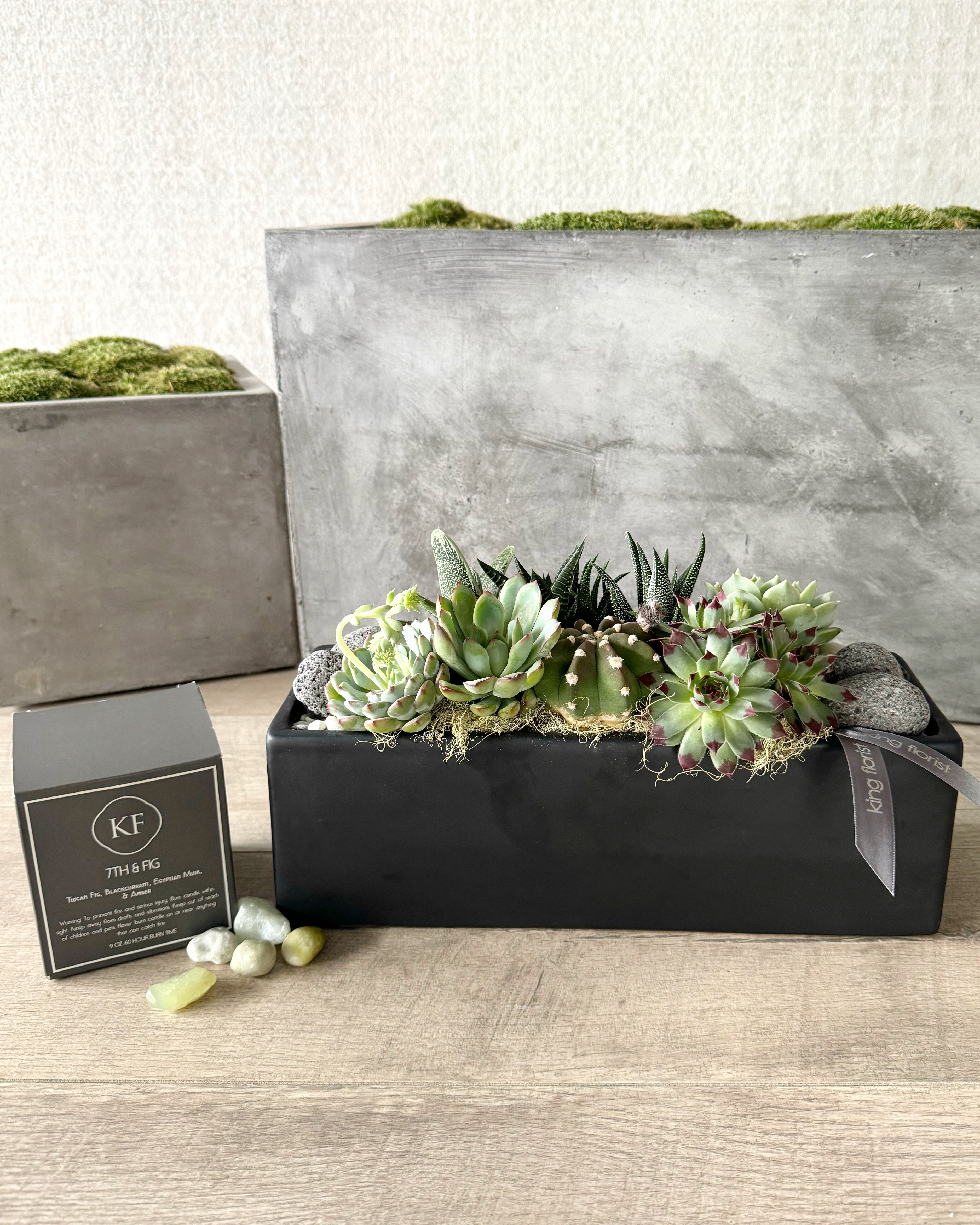 Garden and Candle size, inches height and inches wide.
