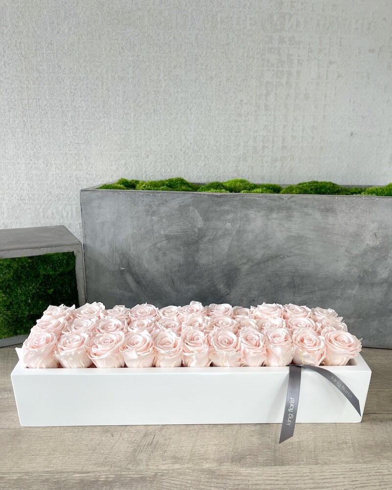 Floral Arrangement Only size, 6 inches height and 20 inches wide.
