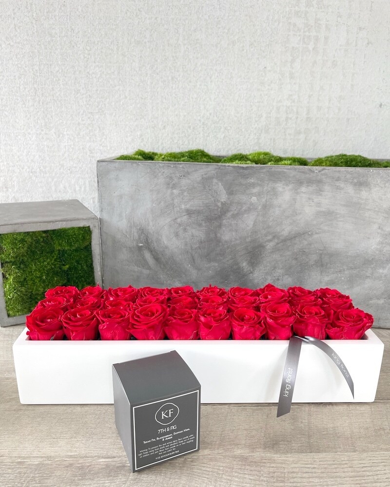 Floral Arrangement and a Candle size, inches height and inches wide.