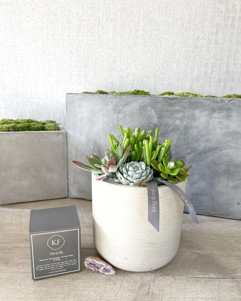 Garden and Candle size, inches height and inches wide.
