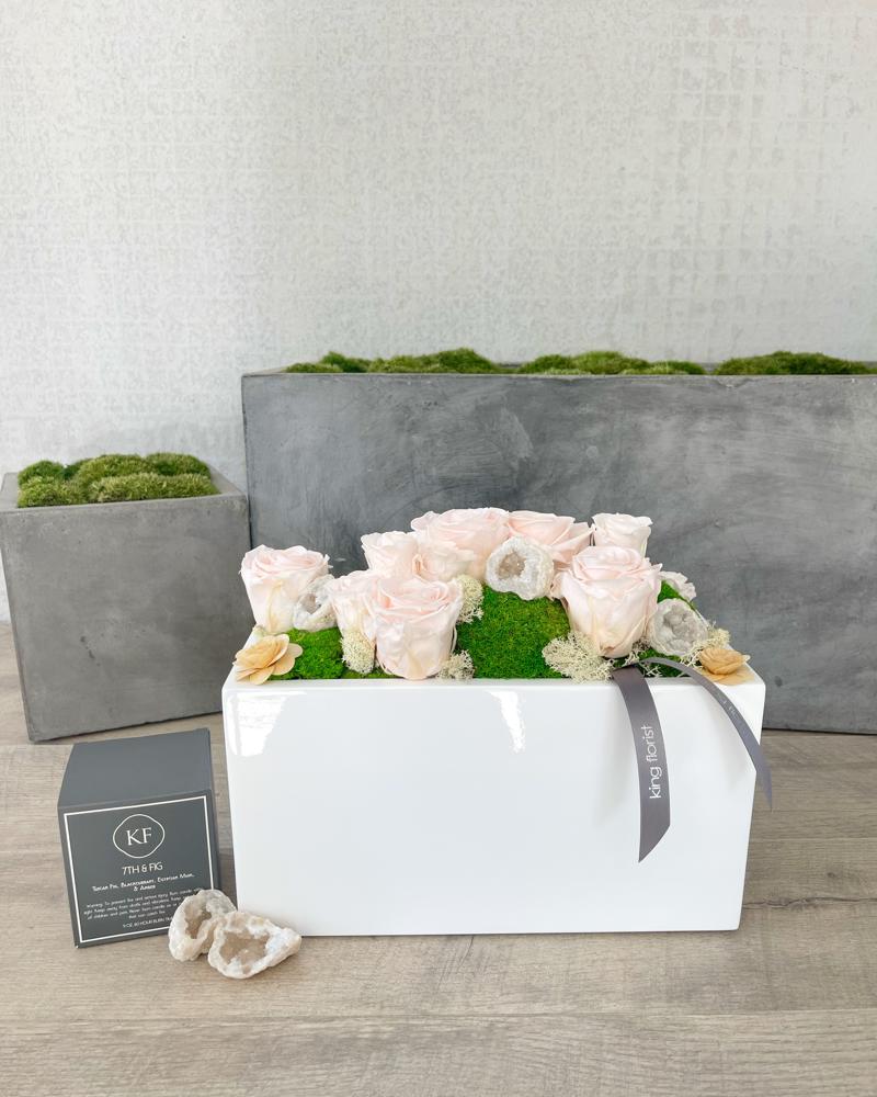 Garden and Candle size, inches height and inches wide.
