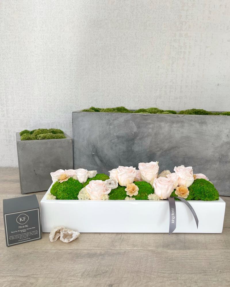 Garden and Candle size, inches height and inches wide.