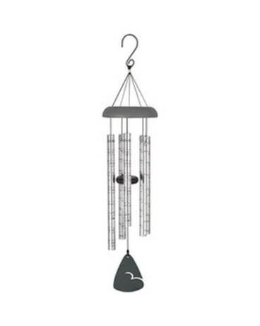 Windchime Boxed with a Bow(Shown) size, inches height and inches wide.