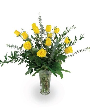 Yellow 2 Dozen size, inches height and inches wide.