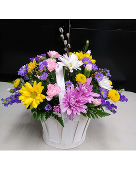 Spring basket of Daisies Flower Arrangement