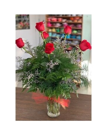 6 Red size, inches height and inches wide.