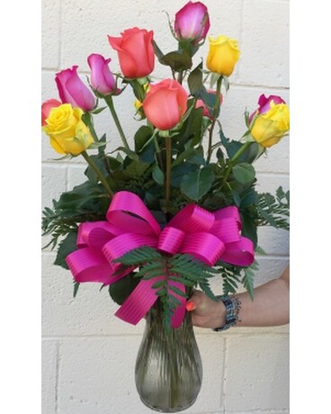 2 dz with babies breath size, inches height and inches wide.