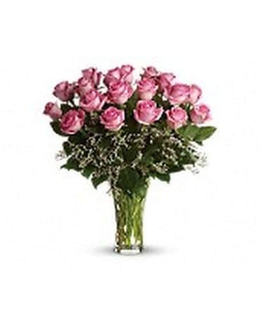 18 Roses Add Color in Special Instructions size, inches height and inches wide.