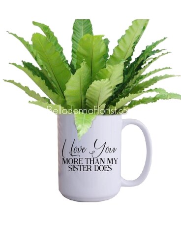 Mug with Green Plant size, inches height and inches wide.
