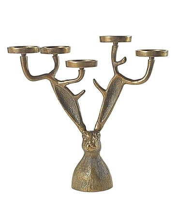 Bunny Candelabra Alone as gift no flowers size, inches height and inches wide.